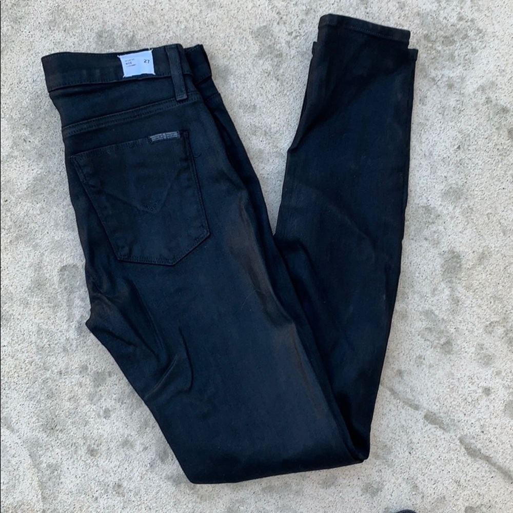 Hudson Nico Super Skinny Midrise Blk Wax Jeans 27 - Picture 2 of 10